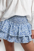 Indie Graphic Ruffle Pleated Skirt