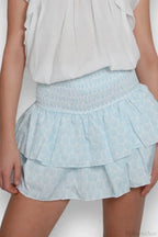 Indie Graphic Ruffle Pleated Skirt