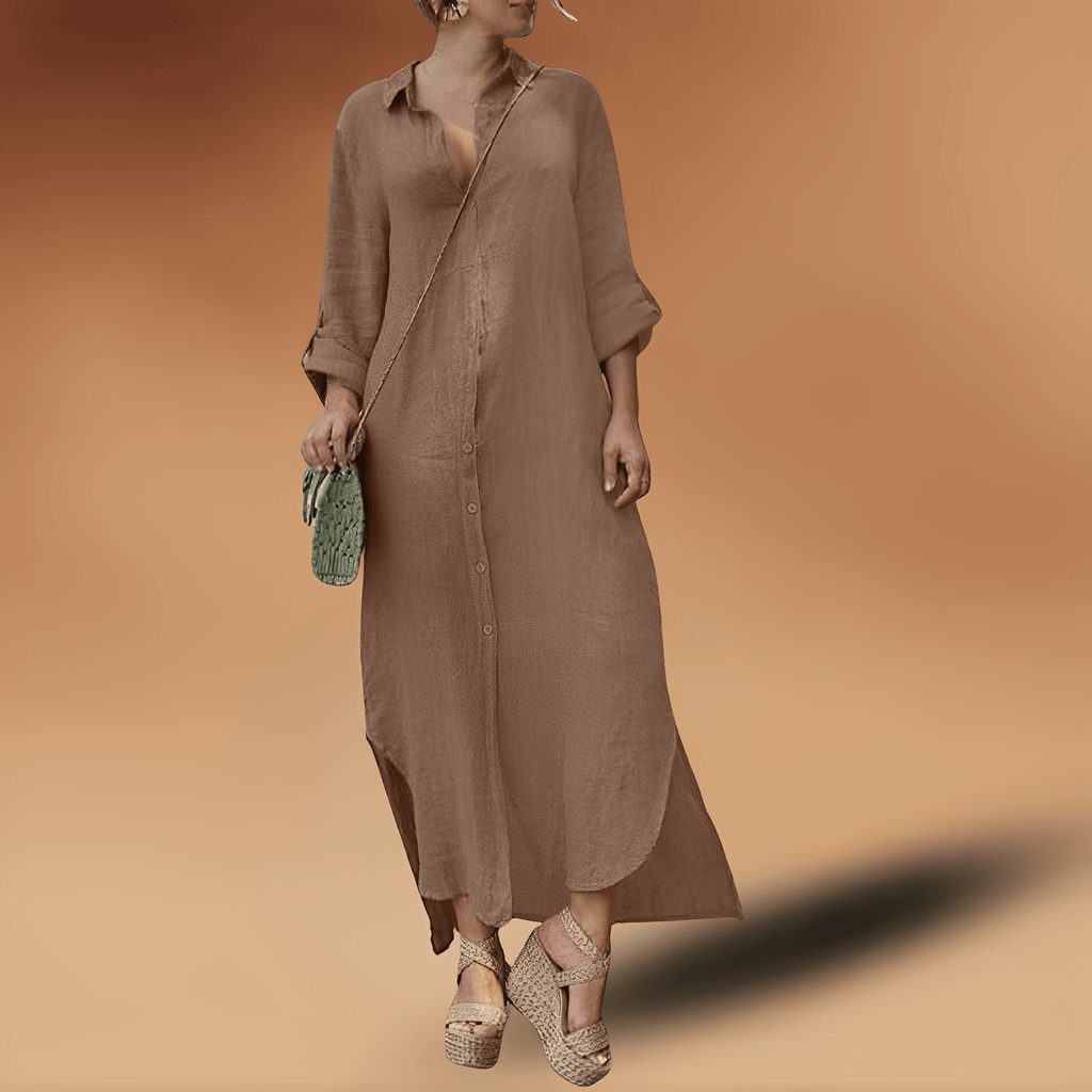 Diana Premium Long Linen Dress Boutique Collection