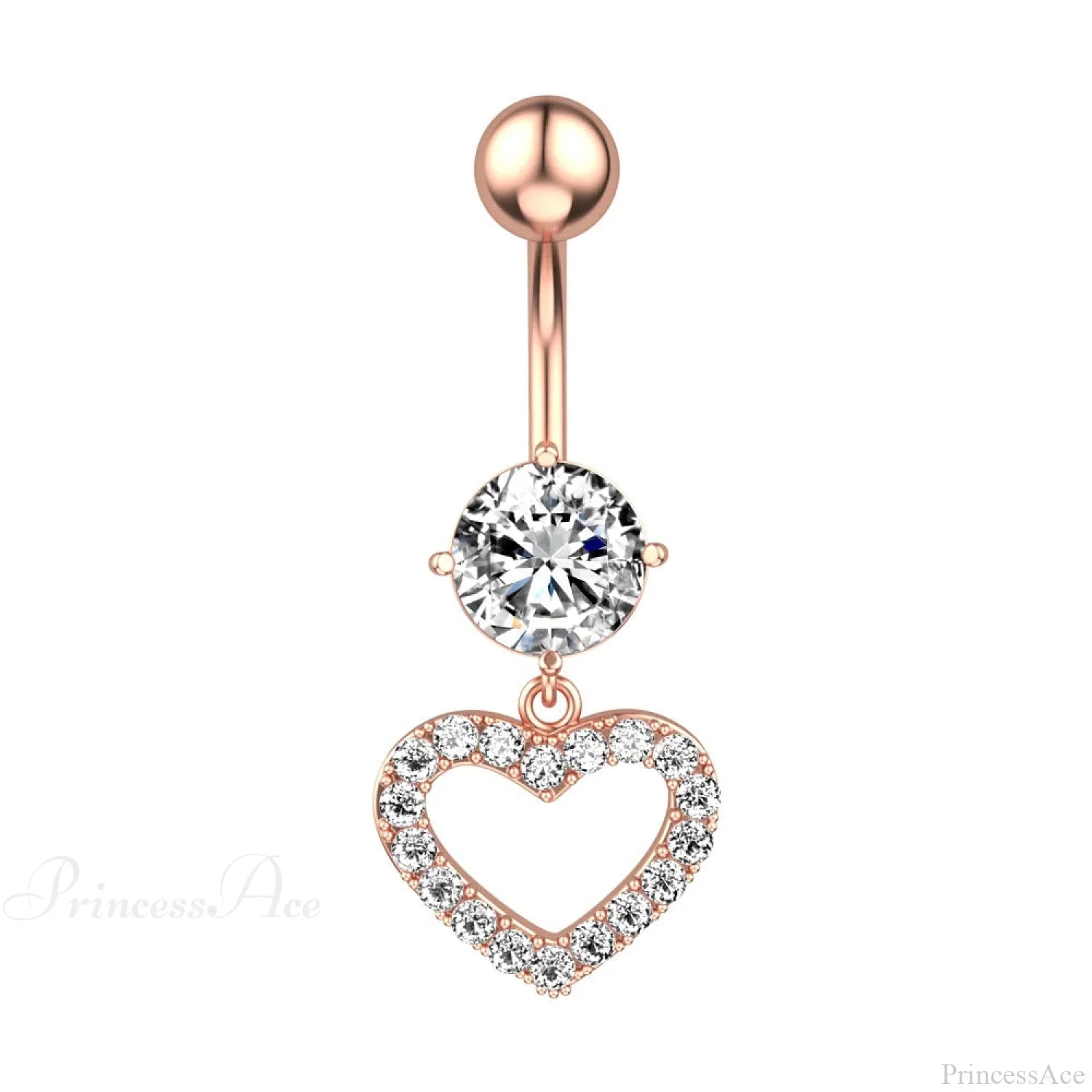 Inverted Love Medieval Golden 14G Stomach Hoop