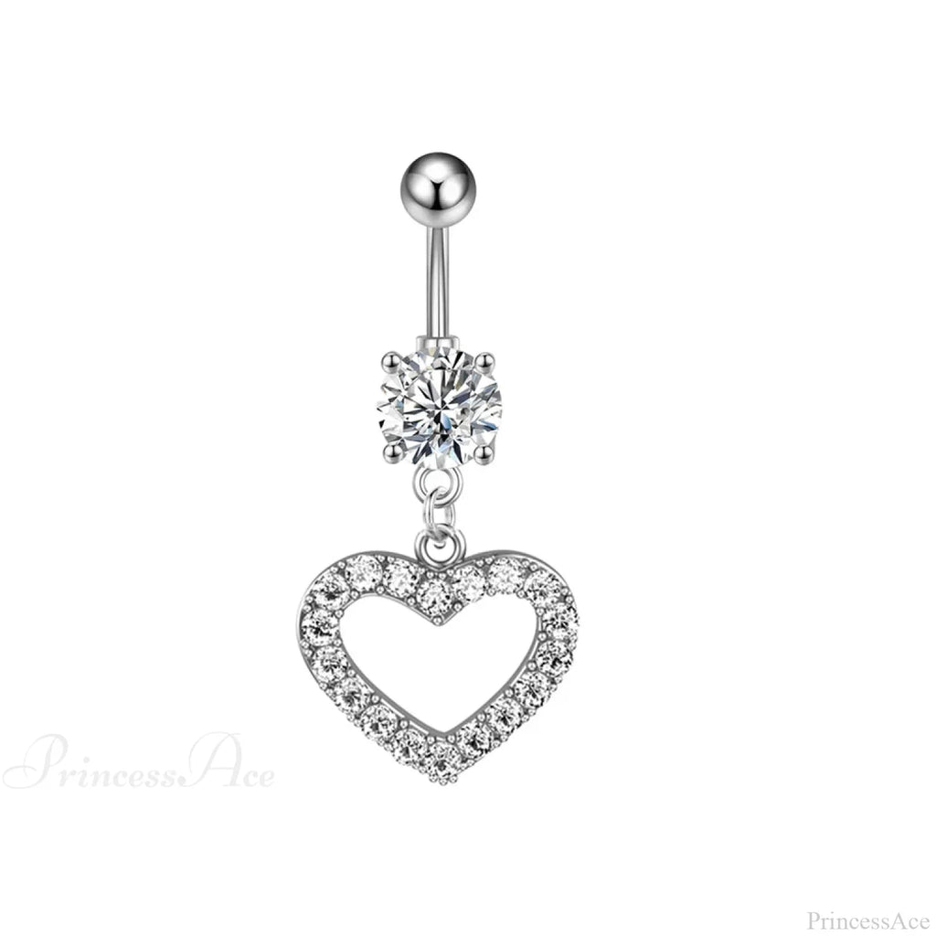 Inverted Love Medieval Golden 14G Stomach Hoop