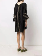 Irregular Backless Embroidery Beach Boho Dress