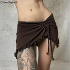 Irregular Drawstring Bandage Skirt