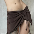 Irregular Drawstring Bandage Skirt