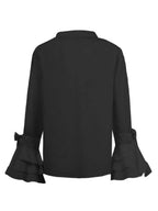 Isabella Buttoned Solid Casual Tunic Top