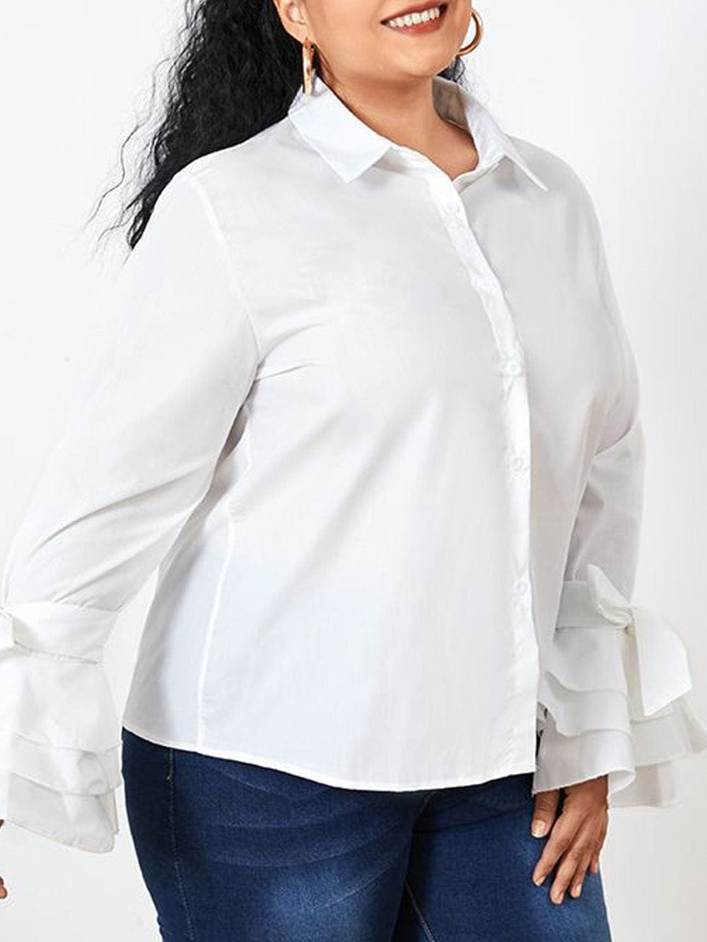 Isabella Buttoned Solid Casual Tunic Top