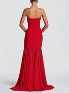 Isabella Strapless Scarf Collar Gown