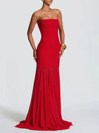 Isabella Strapless Scarf Collar Gown