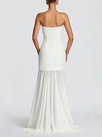 Isabella Strapless Scarf Collar Gown