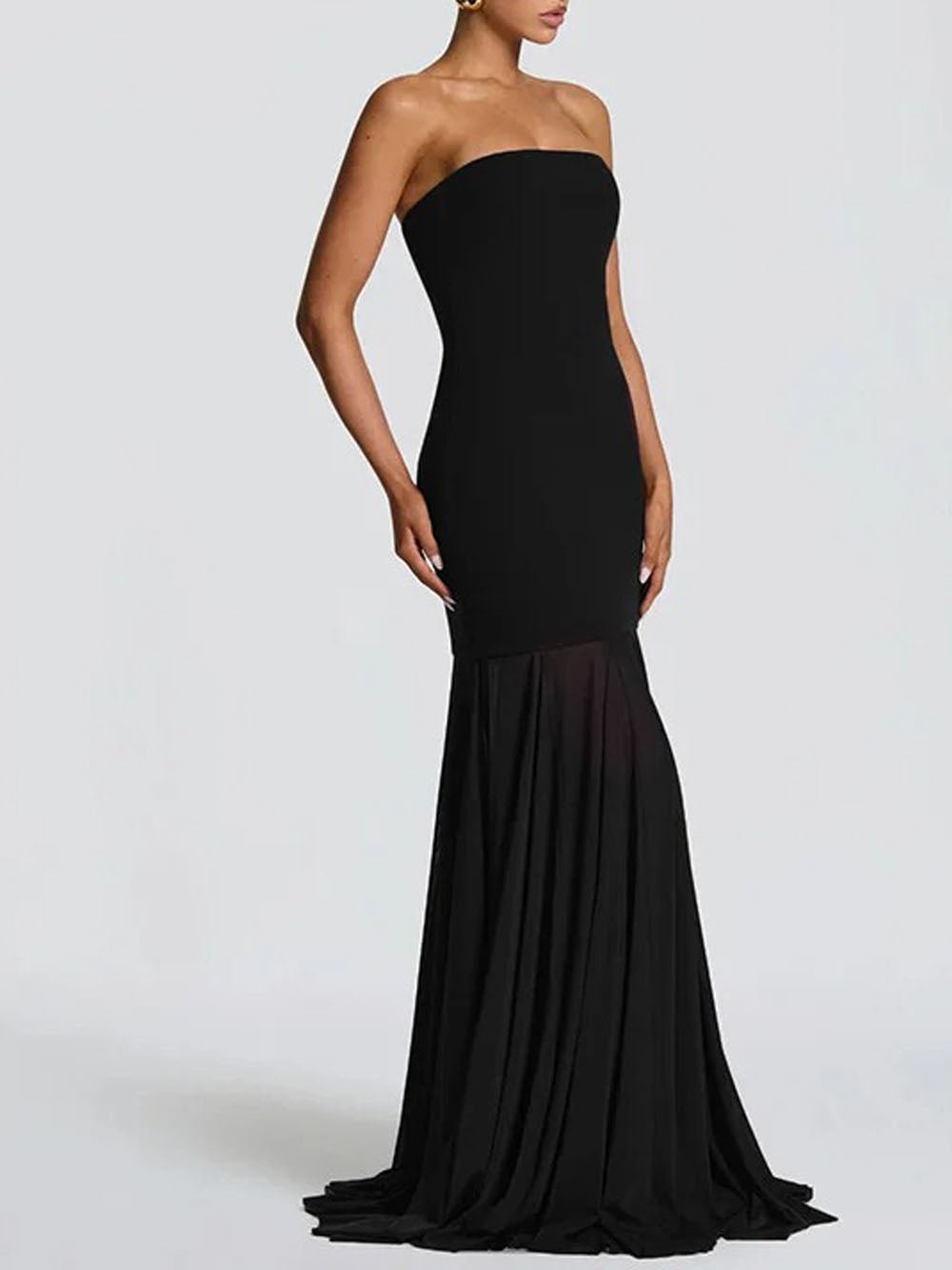 Isabella Strapless Scarf Collar Gown