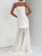 Isabella Strapless Scarf Collar Gown