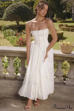Isabella White Stylish Cotton Sundress
