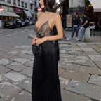 Anissa - Spliced - Lace Mesh Maxi Dress