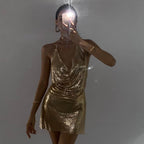 Gold Sky Chainmail Mini Dress
