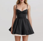 Solid Fit And Flare Spaghetti Strap Mini Dress
