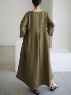 Isabel Timeless Loose Linen Dresses with Side Pockets Designer Dress Edit