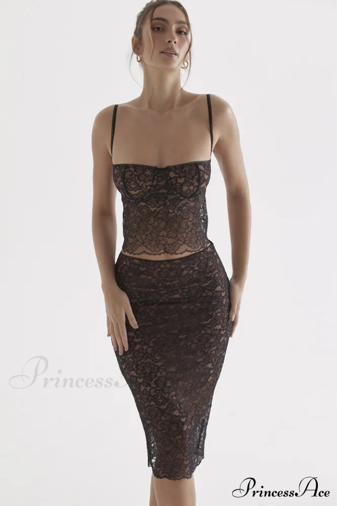 Jacinta Lace Camisole Top Graceful + Midi Skirt Set