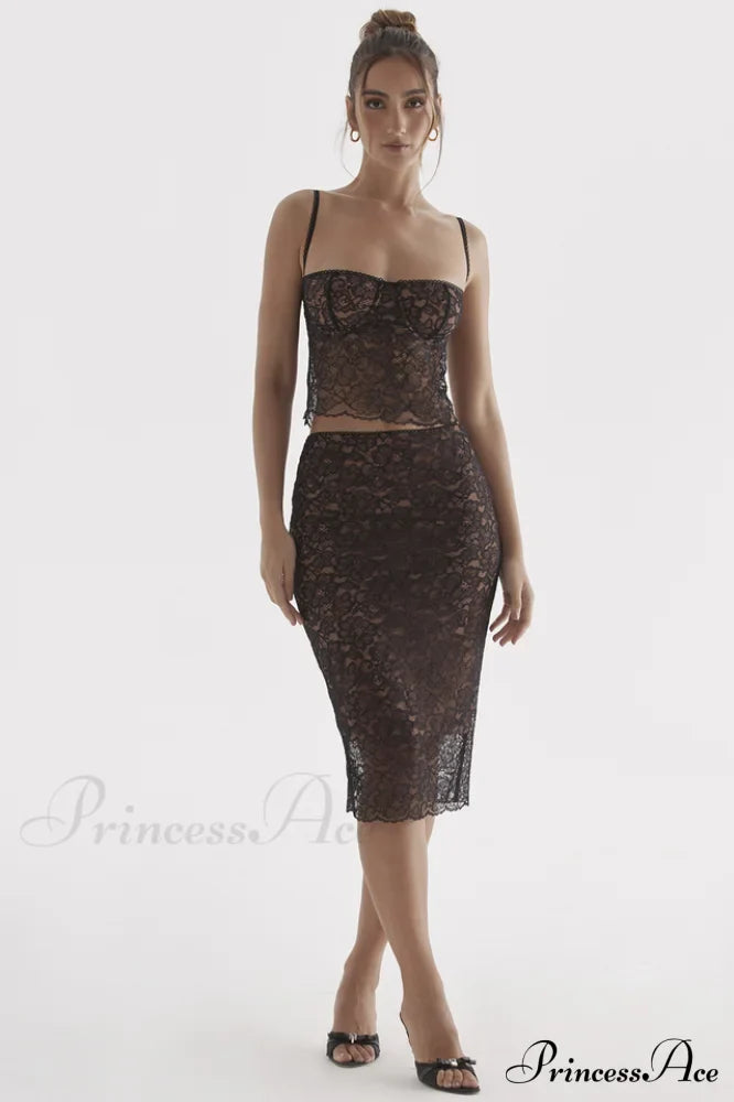 Jacinta Lace Camisole Top Graceful + Midi Skirt Set