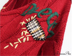 Jacket Loose Pocket Embroidery Fashion Knit Cardigan
