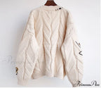Jacket Loose Pocket Embroidery Fashion Knit Cardigan