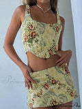 Jacquard Cable Knit Trendy Cropped Tank Top