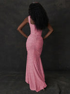 Jacquard Off Shoulder Mermaid Vacation Dress