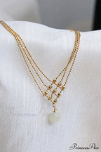 Jade Necklace with Three Beaded Layers