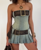 Denim Corset Mini Dress