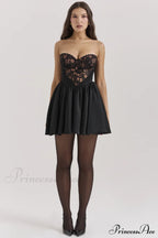 Jadore Lace And Charming Satin Mini Dress