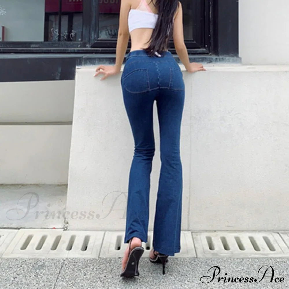Jeans Denim Sexy Fashion - New Booty High Trousers Low Up Femme Commuting Push Elastic Leisure Waist Control Women's Pants