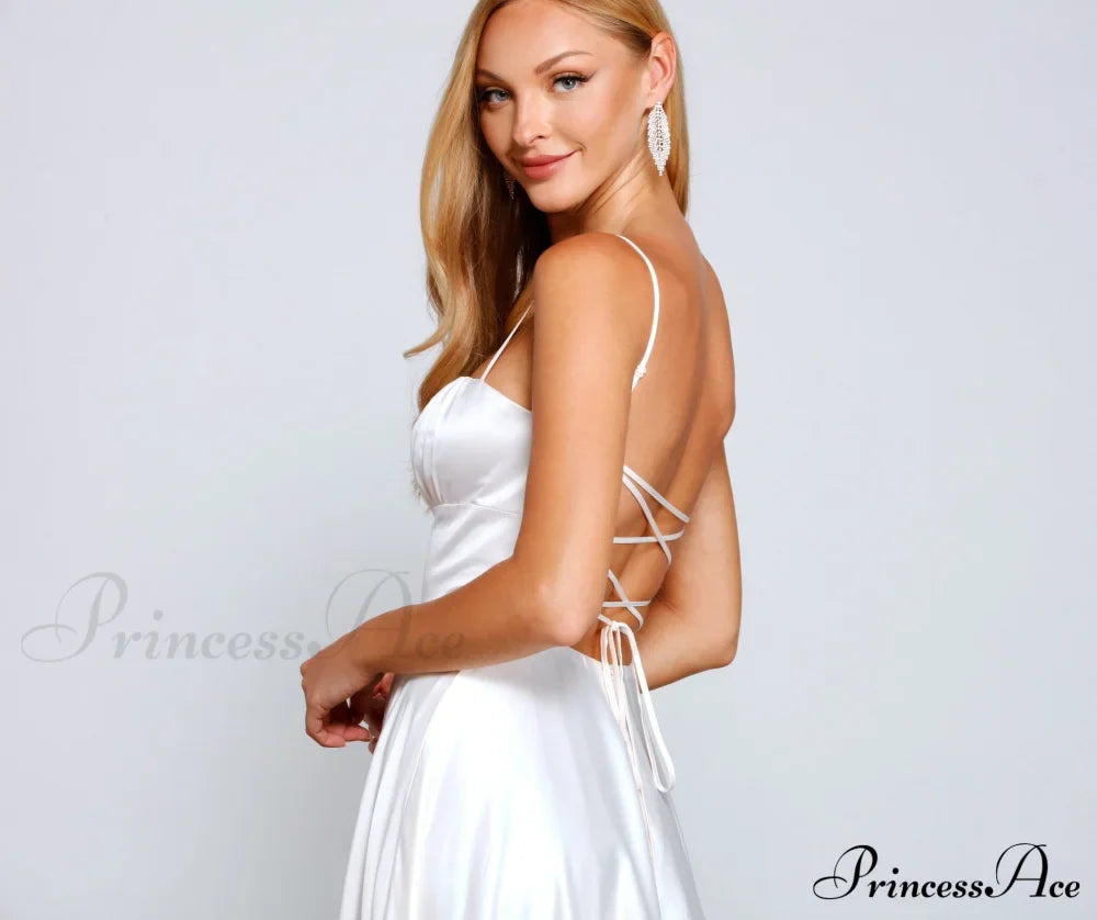 Jenny A-Line Stylish Satin Formal Dress