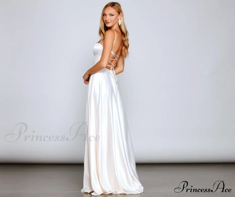 Jenny A-Line Stylish Satin Formal Dress