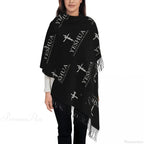Jesus Saved My Life Warm Winter Christian Faith Shawl Wrap Scarf