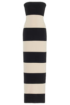 Yvonne Minimalist Strapless Striped Midi Knit Dress Premium Wardrobe Essential