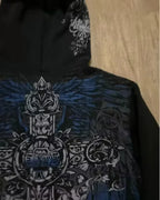 Joker Goth Print Fleece Zipper Hoodie