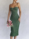 Josie Backless Slit Midi Dress