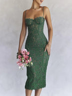 Josie Backless Slit Midi Dress