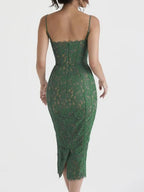 Josie Backless Slit Midi Dress