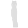 Ribbed notch neck sleeveless low cut solid maxi dress