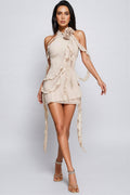 Cedroay Halter Mini Dress
