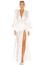 Phoebe V - neck Belted Slit Maxi Dress