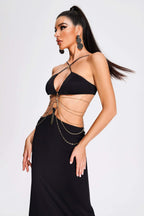Cutout Halter Maxi Dress
