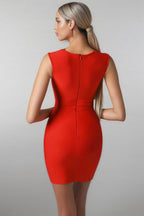 Nira Red Diamond Mini Dress