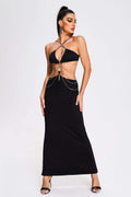 Cutout Halter Maxi Dress