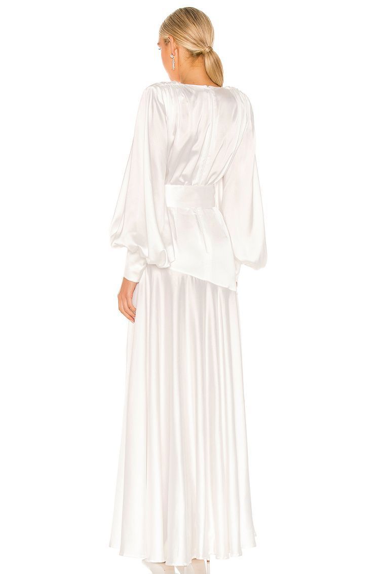 Tatiana Effortless V Neck Belted Slit Maxi Dress Premium Wardrobe Essential