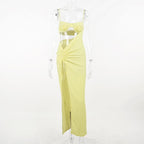 Hollow out slit ruched drawstring backless irregular maxi dress - Final Sale
