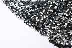 Glitter patchwork off shoulder gloves mini dress