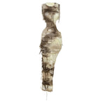 Sleeveless textured tie dye hollow out irregular slit maxi dress