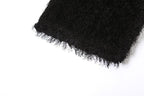 Fluffy mesh patchwork halter gloves solid backless mini dress