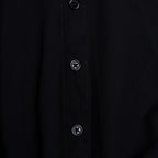 Turnover collar button long sleeve ruched zip-up chiffon mini dress
